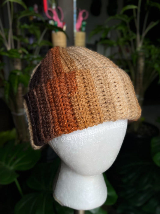 Fall Multi-colored Ribbed Beanie