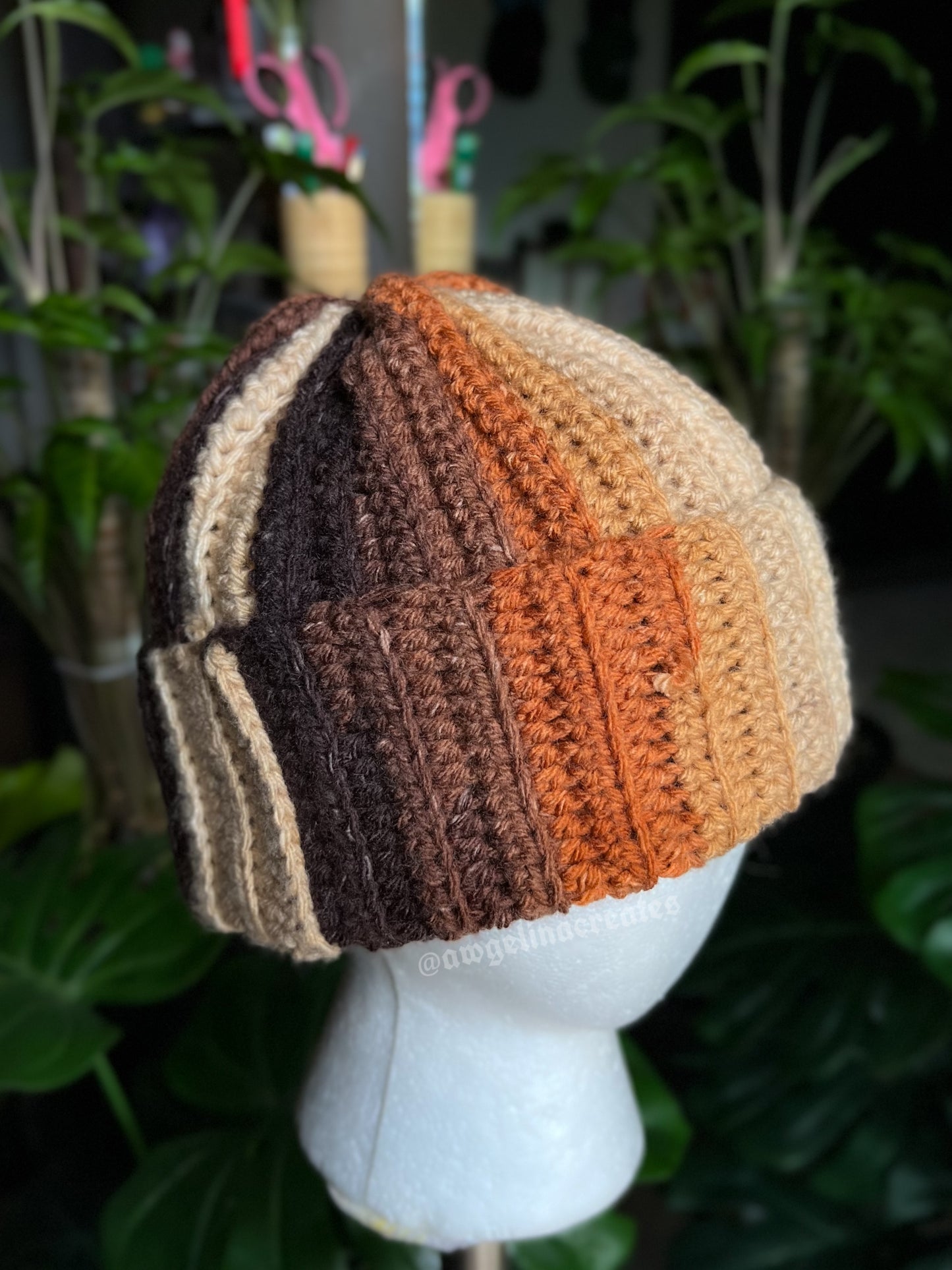 Fall Multi-colored Ribbed Beanie