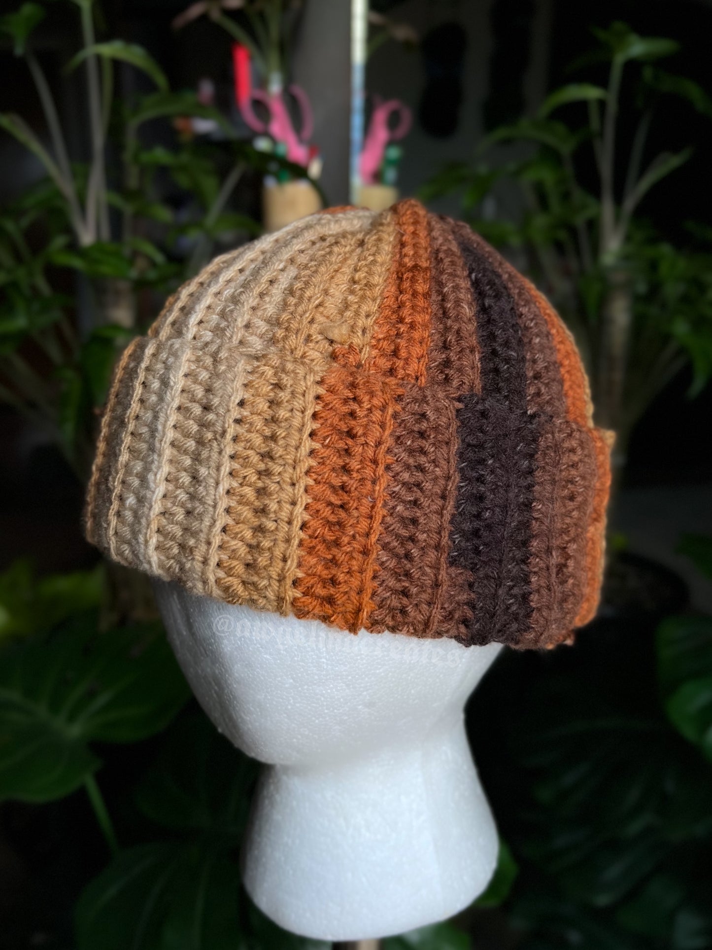 Fall Multi-colored Ribbed Beanie