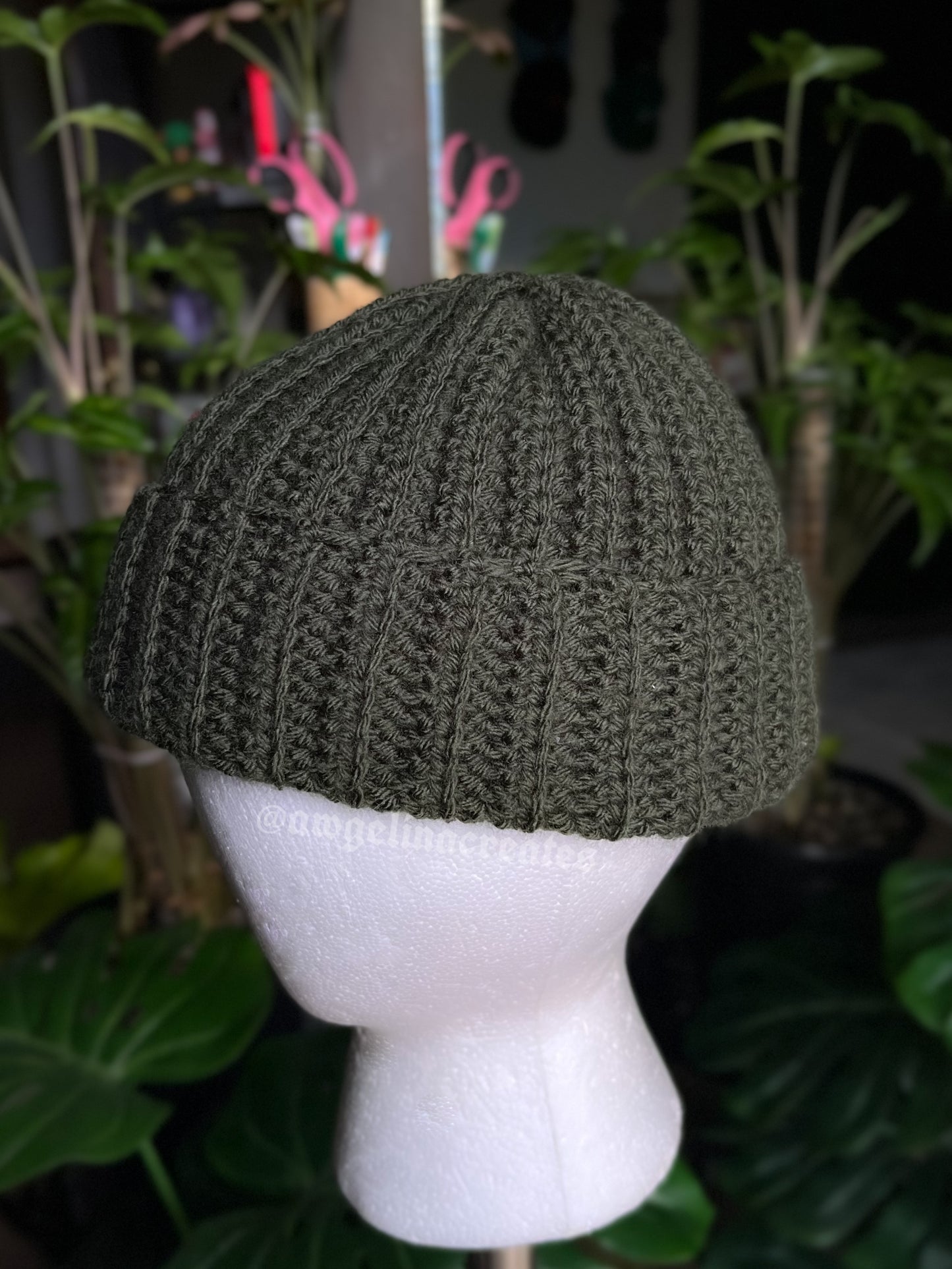 Forest Green Ribbed Beanie