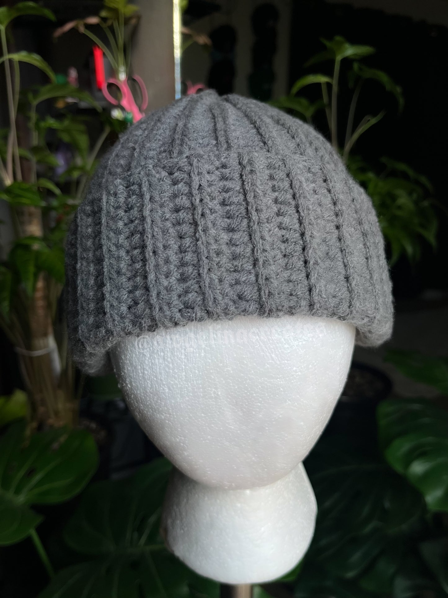 Gray Ribbed Beanie