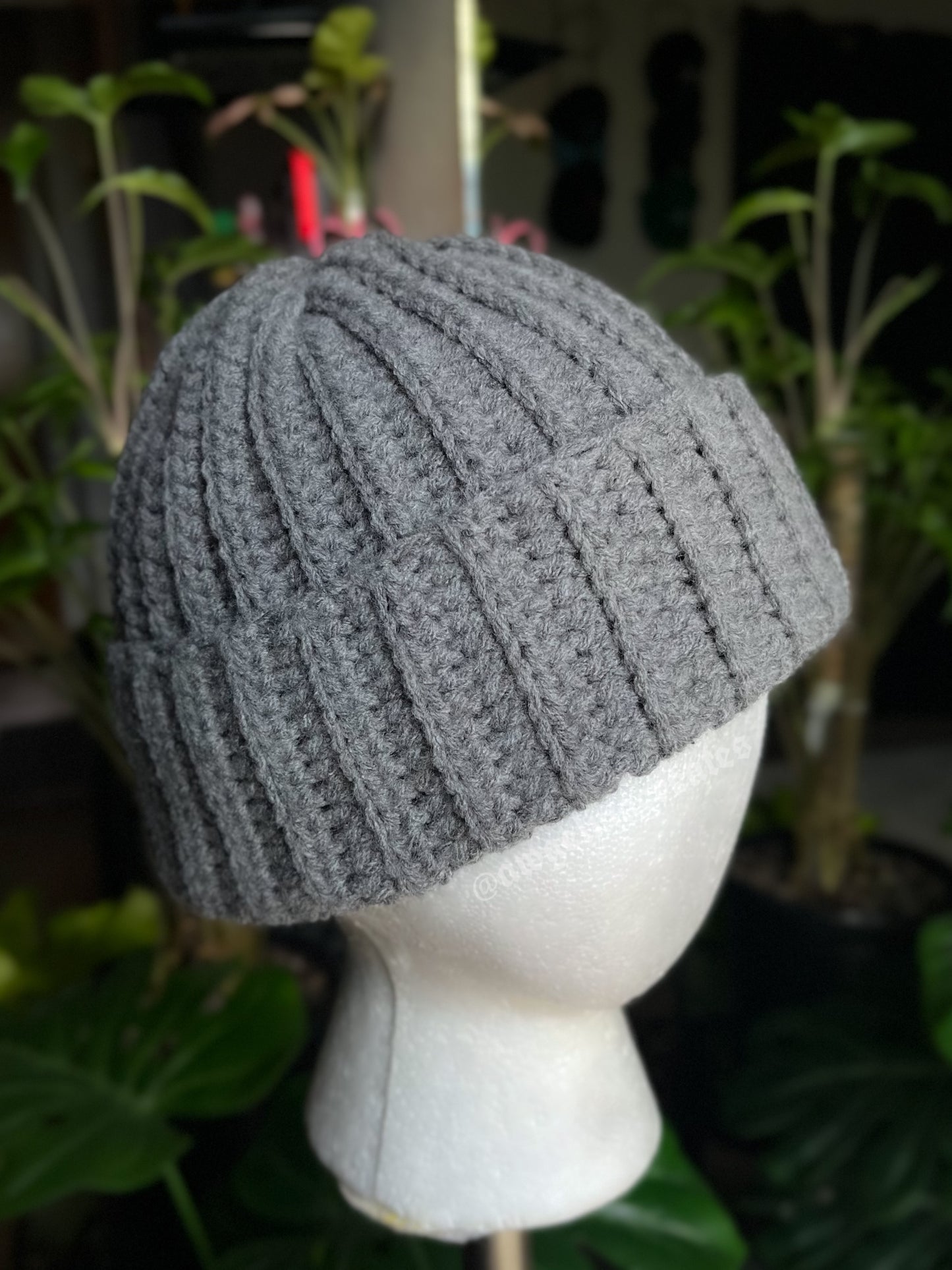 Gray Ribbed Beanie